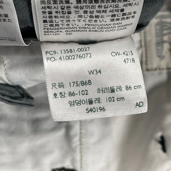 Levis Mens Cargo Shorts Flat Front 100% Cotton Stretch PullOn Gray Size W34 Used - Picture 5 of 8